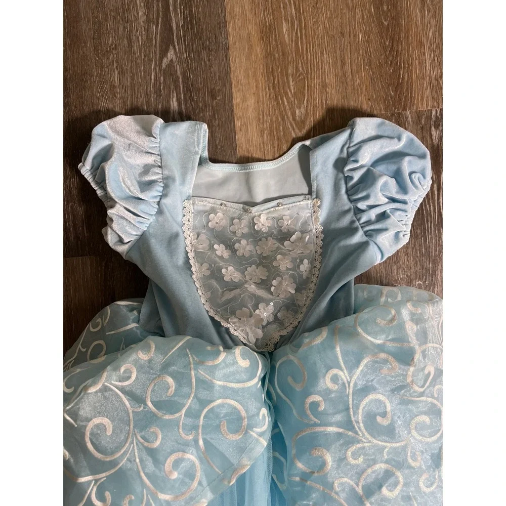 Cinderella Princess Dress Kids Size 10-11Y Blue Excellent Costume Gown‎